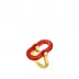 Empreinte Animale Ring, Red Crystal, 18K Yellow Gold Plated Brass 51 (US 5.5) (Special Order)