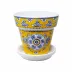 Benidorm Melamine 6.5" Tall x 7.25" Diam Large Flower Pot with Drainage Hole and 6.5" Saucer