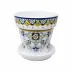 Sorrento Melamine 6.5" Tall x 7.25" Diam Large Flower Pot with Drainage Hole and 6.5" Saucer