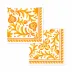 Sicily Orange Patterned Paper Cocktail Napkin 5" X 5" (Pack Of 20)