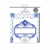 Moroccan Blue Place Cards With Paper Dinner Napkins 20Pk