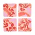 Voyage Iconique Red Set Of 4 Coasters 3" x 3"