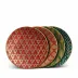 Fortuny 4 Canape Plates Assorted: Red, Orange, Green, Teal 6"