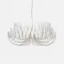 Milano Brushed White Wood/Metal Chandelier 30"D x 14"H