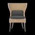 Arla Indoor/Outdoor Dining Chair Natural 30"W x 27"D x 40"H Twisted Faux Rope Alsek Charcoal High-Performance Fabric