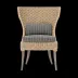 Arla Indoor/Outdoor Dining Chair Natural 30"W x 27"D x 40"H Twisted Faux Rope Clyde Charcoal Plaid High-Performance Fabric