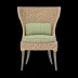Arla Indoor/Outdoor Dining Chair Natural 30"W x 27"D x 40"H Twisted Faux Rope Clyde Mint Plaid High-Performance Fabric