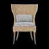 Arla Indoor/Outdoor Dining Chair Natural 30"W x 27"D x 40"H Twisted Faux Rope Danube Gray Mix High-Performance Fabric