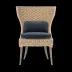 Arla Indoor/Outdoor Dining Chair Natural 30"W x 27"D x 40"H Twisted Faux Rope Havel Navy Outdoor Performance Velvet