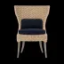 Arla Indoor/Outdoor Dining Chair Natural 30"W x 27"D x 40"H Twisted Faux Rope Lambro Navy High-Performance Boucle