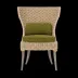Arla Indoor/Outdoor Dining Chair Natural 30"W x 27"D x 40"H Twisted Faux Rope Lambro Olive High-Performance Boucle