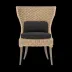 Arla Indoor/Outdoor Dining Chair Natural 30"W x 27"D x 40"H Twisted Faux Rope Lambro Smoke High-Performance Boucle