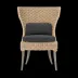 Arla Indoor/Outdoor Dining Chair Natural 30"W x 27"D x 40"H Twisted Faux Rope Pagua Black Pearl High-Performance Fabric