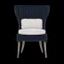 Arla Indoor/Outdoor Dining Chair Navy 30"W x 27"D x 40"H Twisted Faux Rope Alsek White High-Performance Fabric