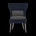 Arla Indoor/Outdoor Dining Chair Navy 30"W x 27"D x 40"H Twisted Faux Rope Alsek Charcoal High-Performance Fabric