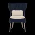 Arla Indoor/Outdoor Dining Chair Navy 30"W x 27"D x 40"H Twisted Faux Rope Alsek Ivory High-Performance Fabric