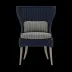 Arla Indoor/Outdoor Dining Chair Navy 30"W x 27"D x 40"H Twisted Faux Rope Clyde Charcoal Plaid High-Performance Fabric