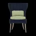Arla Indoor/Outdoor Dining Chair Navy 30"W x 27"D x 40"H Twisted Faux Rope Clyde Mint Plaid High-Performance Fabric