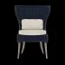 Arla Indoor/Outdoor Dining Chair Navy 30"W x 27"D x 40"H Twisted Faux Rope Danube Beige Mix High-Performance Fabric