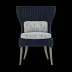 Arla Indoor/Outdoor Dining Chair Navy 30"W x 27"D x 40"H Twisted Faux Rope Danube Gray Mix High-Performance Fabric