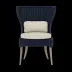 Arla Indoor/Outdoor Dining Chair Navy 30"W x 27"D x 40"H Twisted Faux Rope Garonne Cream Marine Leather