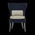 Arla Indoor/Outdoor Dining Chair Navy 30"W x 27"D x 40"H Twisted Faux Rope Garonne Sand Marine Leather