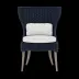 Arla Indoor/Outdoor Dining Chair Navy 30"W x 27"D x 40"H Twisted Faux Rope Garonne White Marine Leather