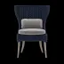 Arla Indoor/Outdoor Dining Chair Navy 30"W x 27"D x 40"H Twisted Faux Rope Havel Gray Dove Outdoor Performance Velvet