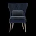 Arla Indoor/Outdoor Dining Chair Navy 30"W x 27"D x 40"H Twisted Faux Rope Havel Navy Outdoor Performance Velvet
