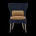 Arla Indoor/Outdoor Dining Chair Navy 30"W x 27"D x 40"H Twisted Faux Rope Havel Harvest Outdoor Performance Velvet