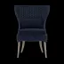 Arla Indoor/Outdoor Dining Chair Navy 30"W x 27"D x 40"H Twisted Faux Rope Lambro Navy High-Performance Boucle