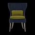 Arla Indoor/Outdoor Dining Chair Navy 30"W x 27"D x 40"H Twisted Faux Rope Lambro Olive High-Performance Boucle