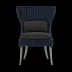 Arla Indoor/Outdoor Dining Chair Navy 30"W x 27"D x 40"H Twisted Faux Rope Lambro Smoke High-Performance Boucle