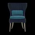 Arla Indoor/Outdoor Dining Chair Navy 30"W x 27"D x 40"H Twisted Faux Rope Pagua Bombay High-Performance Fabric