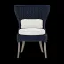 Arla Indoor/Outdoor Dining Chair Navy 30"W x 27"D x 40"H Twisted Faux Rope Pagua Cream High-Performance Fabric