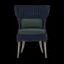 Arla Indoor/Outdoor Dining Chair Navy 30"W x 27"D x 40"H Twisted Faux Rope Pagua Emerald High-Performance Fabric