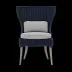 Arla Indoor/Outdoor Dining Chair Navy 30"W x 27"D x 40"H Twisted Faux Rope Pagua Pearl