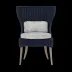Arla Indoor/Outdoor Dining Chair Navy 30"W x 27"D x 40"H Twisted Faux Rope Volta Mist High-Performance Fabric