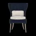 Arla Indoor/Outdoor Dining Chair Navy 30"W x 27"D x 40"H Twisted Faux Rope Volta Sand High-Performance Fabric