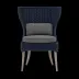 Arla Indoor/Outdoor Dining Chair Navy 30"W x 27"D x 40"H Twisted Faux Rope Weser Ash High-Performance Fabric