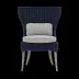 Arla Indoor/Outdoor Dining Chair Navy 30"W x 27"D x 40"H Twisted Faux Rope Weser Fog High-Performance Fabric