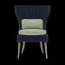Arla Indoor/Outdoor Dining Chair Navy 30"W x 27"D x 40"H Twisted Faux Rope