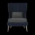Arla Indoor/Outdoor Lounge Chair Navy 30"W x 32"D x 43"H Twisted Faux Rope Alsek Charcoal High-Performance Fabric