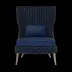 Arla Indoor/Outdoor Lounge Chair Navy 30"W x 32"D x 43"H Twisted Faux Rope Garonne Navy Marine Leather