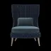 Arla Indoor/Outdoor Lounge Chair Navy 30"W x 32"D x 43"H Twisted Faux Rope Havel Ocean Outdoor Performance Velvet