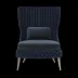 Arla Indoor/Outdoor Lounge Chair Navy 30"W x 32"D x 43"H Twisted Faux Rope Havel Navy Outdoor Performance Velvet