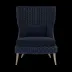 Arla Indoor/Outdoor Lounge Chair Navy 30"W x 32"D x 43"H Twisted Faux Rope Lambro Navy High-Performance Boucle