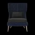 Arla Indoor/Outdoor Lounge Chair Navy 30"W x 32"D x 43"H Twisted Faux Rope Lambro Smoke High-Performance Boucle