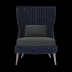 Arla Indoor/Outdoor Lounge Chair Navy 30"W x 32"D x 43"H Twisted Faux Rope Pagua Black Pearl High-Performance Fabric