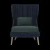 Arla Indoor/Outdoor Lounge Chair Navy 30"W x 32"D x 43"H Twisted Faux Rope Pagua Emerald High-Performance Fabric